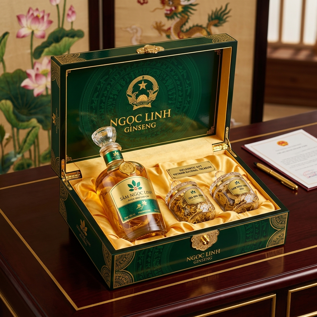 Hộp Quà Ngoại Giao Sâm Ngọc Linh & Trà Hoa Sâm