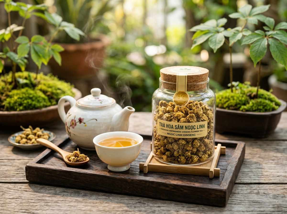 Trà Hoa Sâm Ngọc Linh Sấy Lạnh: Thức Uống Bồi Bổ Thượng Hạng Cho Cả Gia Đình